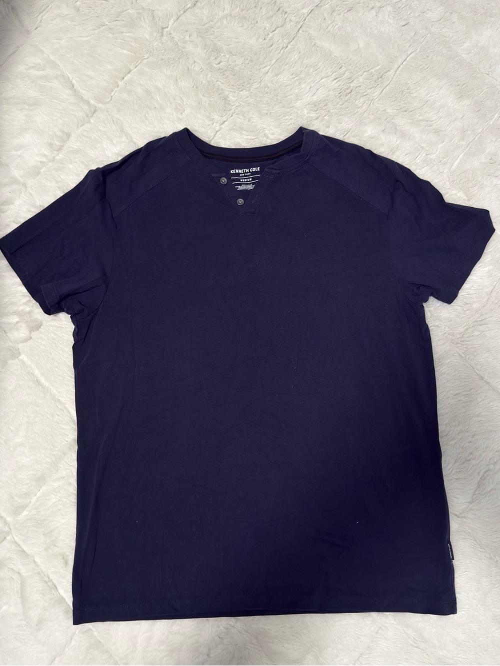 Kenneth Cole Men's Short Sleeve Navy Henley Tee